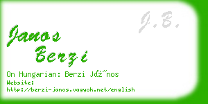 janos berzi business card